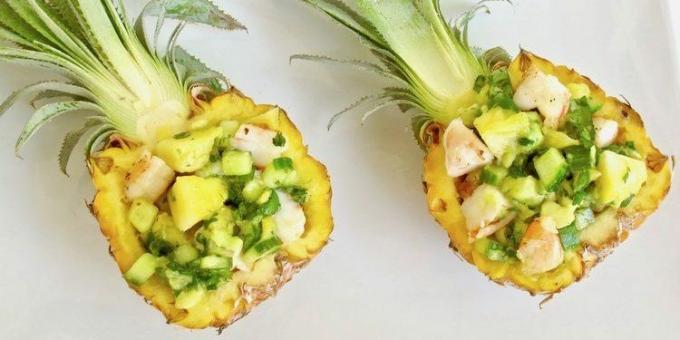 ricetta semplice per insalata di gamberi e ananas