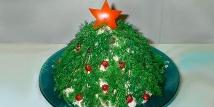 Natale ricette di piatti: insalata con prugne "albero di Natale"