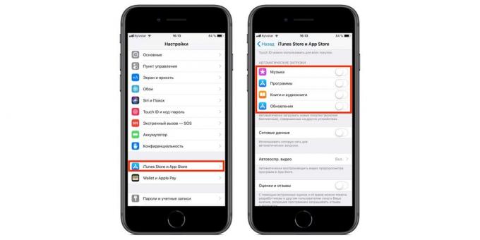 Come calibrare la batteria iPhone: Disattiva download automatici