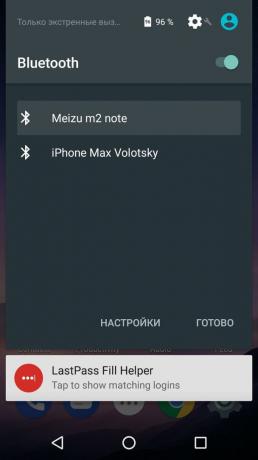 Come distribuire Internet dal telefono ad Android: Collegamento del Nexus 5 al Meizu M2 Nota sul Bluetooth