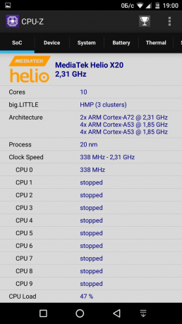 Apollo Lite: Dati della CPU