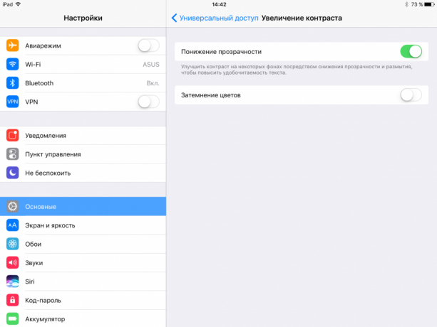 Come velocizzare iOS 10: Abbassare la trasparenza dell'interfaccia